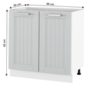 Alsó szekrény, világosszürke/fehér, JULIA TYP 60