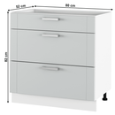 Alsó szekrény, világosszürke/fehér, JULIA TYP 61