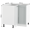 Alsó sarokszekrény, világosszürke/fehér, univerzális, JULIA TYP 62