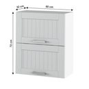 Felső szekrény, világosszürke/fehér, JULIA TYP 7