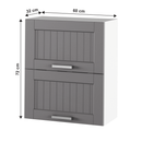 Felső szekrény, sötétszürke/fehér, JULIA TYP 7