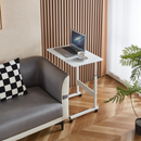 Állítható PC asztal kerekekkel, fehér, JUSTUS