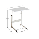 Állítható PC asztal kerekekkel, fehér, JUSTUS