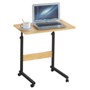 Állítható PC asztal kerekekkel, tölgy/fekete, JUSTUS