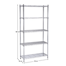 Könyvespolc, 5-polcos, króm, JUVEN