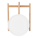 Kisasztal levehető tálcával, fehér/természetes, KABRA