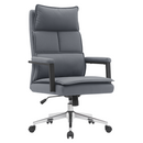 Irodai szék, szürke ekobőr/króm, KAHIL