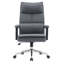 Irodai szék, szürke ekobőr/króm, KAHIL