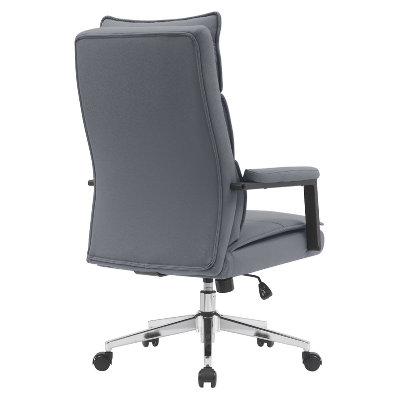 Irodai szék, szürke ekobőr/króm, KAHIL