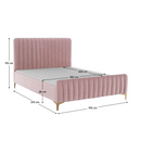 Ágy, rózsaszín/króm arany matt, 180x200, KAISA