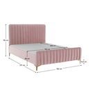 Ágy, rózsaszín/ króm arany matt, 140x200, KAISA