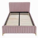 Ágy, rózsaszín/króm arany matt, 180x200, KAISA