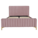 Ágy, rózsaszín/króm arany matt, 160x200, KAISA