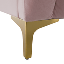 Ágy, rózsaszín/ króm arany matt, 140x200, KAISA