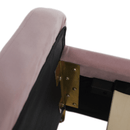 Ágy, rózsaszín/ króm arany matt, 140x200, KAISA