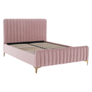 Ágy, rózsaszín/króm arany matt, 180x200, KAISA