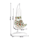 Függő fotel, fehér / mintás virágok, KALEA 2 NEW