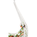 Függő fotel, fehér / mintás virágok, KALEA 2 NEW