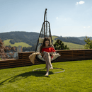 Függő fotel, barna / krém, KALEA 2 NEW