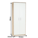 Zárt polcos szekrény, sonoma tölgy/fehér, JOHAN 2 NEW 05