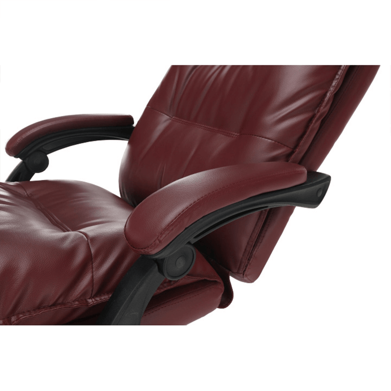 Irodai szék lábtartóval, textilbőr bordó, DRAKE