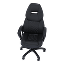 Irodai szék, fekete műbőr, HEVYRW