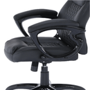 Irodai szék, fekete műbőr, HEVYRW