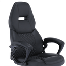 Irodai szék, fekete műbőr, HEVYRW