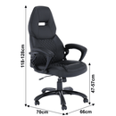 Irodai szék, fekete műbőr, HEVYRW