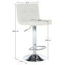 Bárszék, fehér textilbőr/króm, KANDY NEW