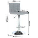 Bárszék, műbőr szürke/króm, KANDY NEW