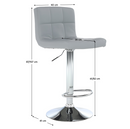Bárszék, műbőr szürke/króm, KANDY NEW