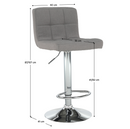 Bárszék, szürkésbarna taupe anyag/króm, KANDY NEW