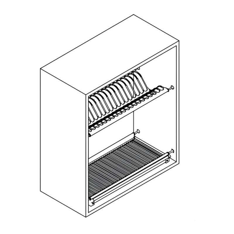Edényszárító felső szekrénybe, rozsdamentes acél, KAPIO TYP 3