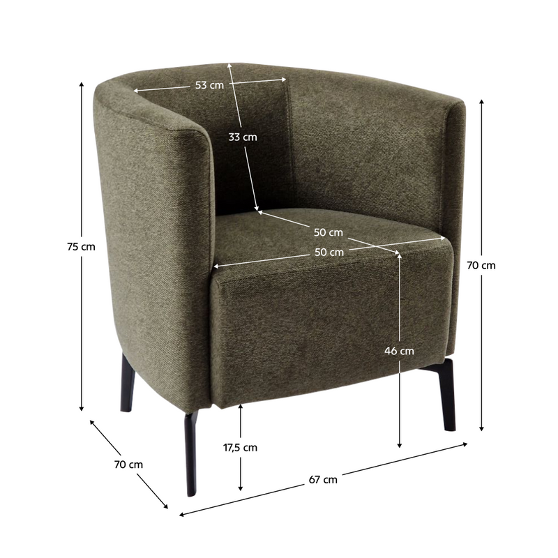 Design fotel, zöld/fekete, KAPY