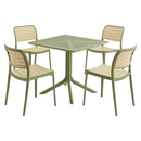 Rakásolható szék, zöld/bézs, KARDOS TYP 1