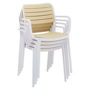Rakásolható szék, fehér/bézs, KARDOS TYP 2