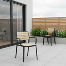 Rakásolható szék, fekete/bézs, KARDOS TYP 2