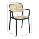 Rakásolható szék, fekete/bézs, KARDOS TYP 2