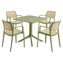 Rakásolható szék, zöld/bézs, KARDOS TYP 2