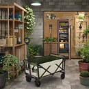 Kerti kocsi, összecsukható, bézs/zöld/fekete, KARIL