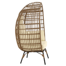 Rattan fotel, természetes/fekete/bézs, KARMEN