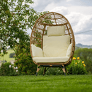 Rattan fotel, természetes/fekete/bézs, KARMEN