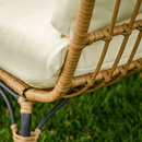 Rattan fotel, természetes/fekete/bézs, KARMEN