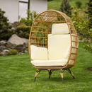 Rattan fotel, természetes/fekete/bézs, KARMEN