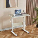 Növekvő íróasztal, tölgy/fehér, KASIOS