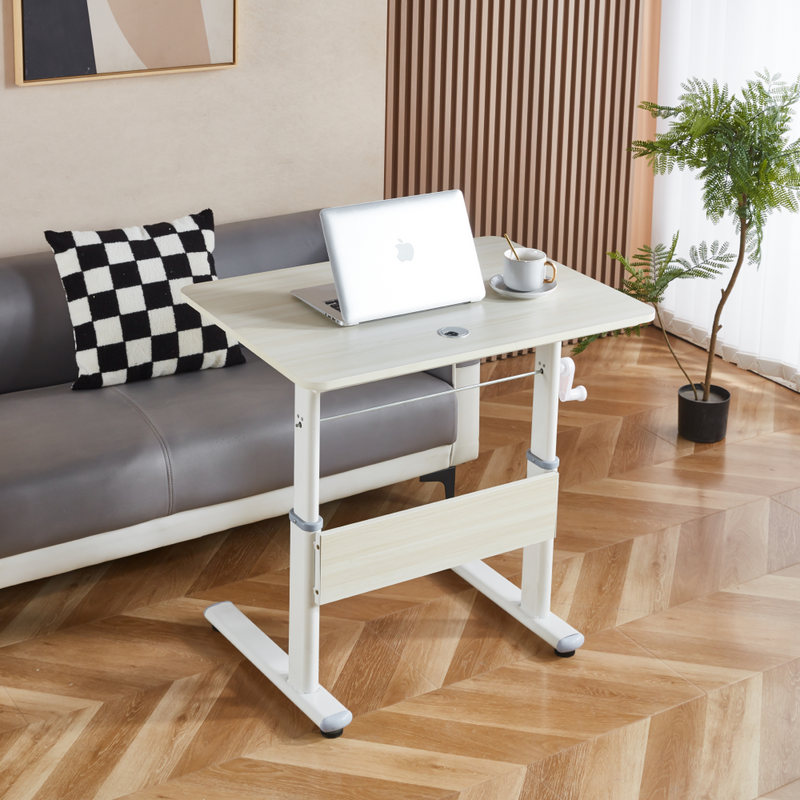 Növekvő íróasztal, tölgy/fehér, KASIOS