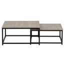 Dohányzóasztalok, 2 db-os szett, sonoma tölgy/fekete, KASTLER 2 NEW TYP 1