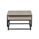 Dohányzóasztalok, 2 db-os szett, sonoma tölgy/fekete, KASTLER 2 NEW TYP 1