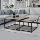 Dohányzóasztalok, 2 db-os szett, sonoma tölgy/fekete, KASTLER 2 NEW TYP 1